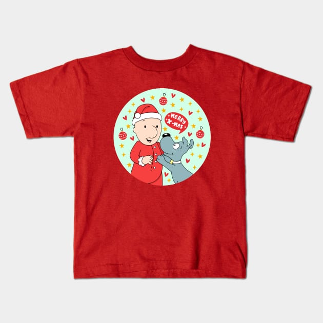 Doug & Porkchop X'mas Kids T-Shirt by artxlife